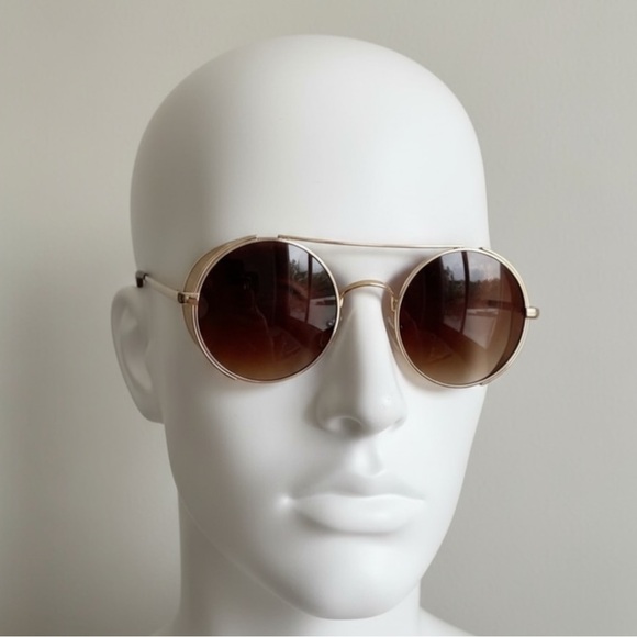 NWT Gold Steampunk Round Sunglasses | UV400 - Picture 7 of 7